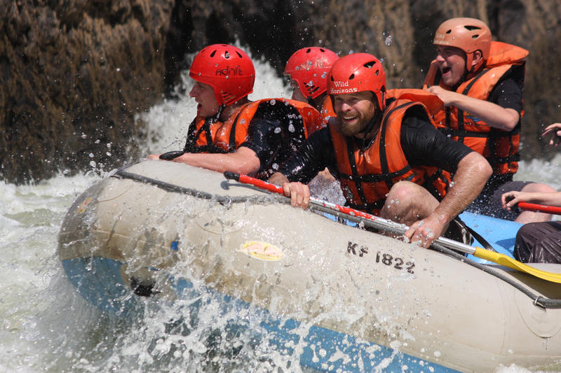 White water rafting on the Zambezi River, Victoria Falls