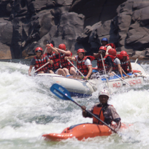 Tacking the Zambezi River multi day rafting adventures